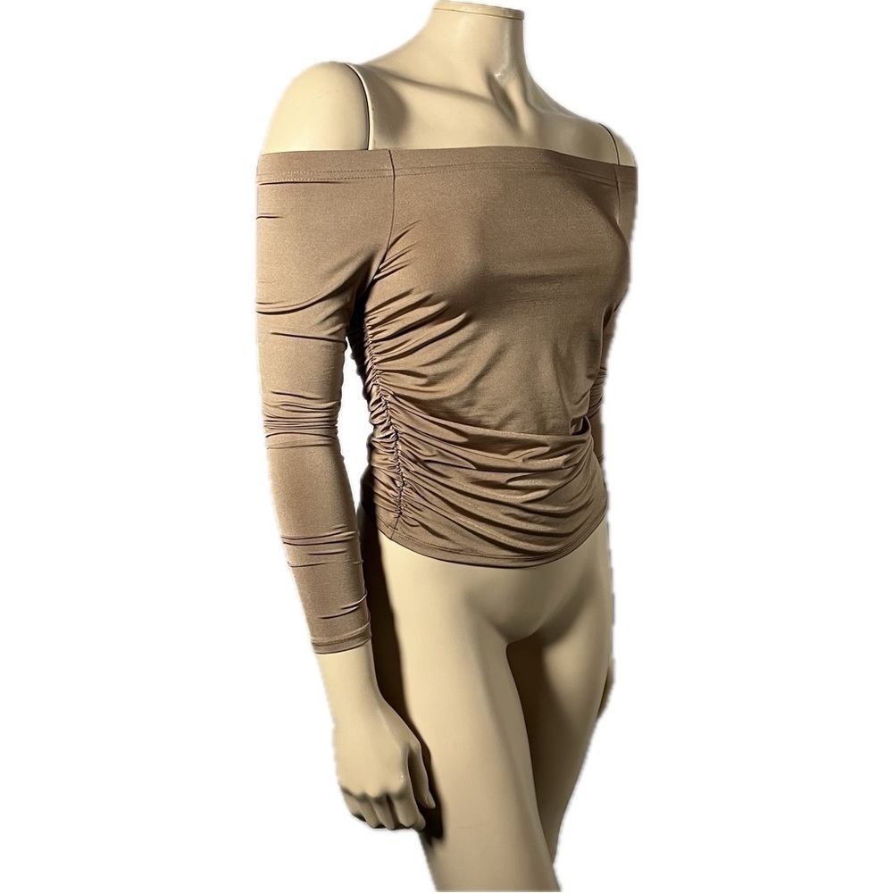 NWT L’agence Alondra Rouched Ginger Snap Off the Shoulder Top